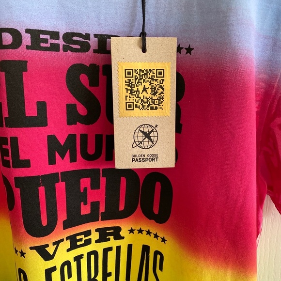 Golden Goose Ania tye dye El Sur del Mundo T Shirt Small NWT. - Picture 6 of 16